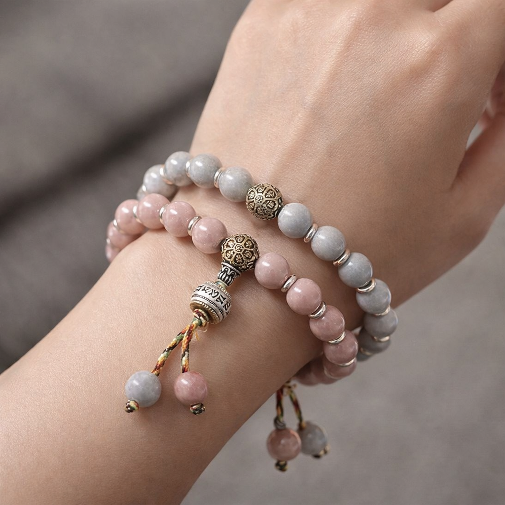 The same incense ash porcelain bracelet , the same ceramic six-character mantra bucket beads for men and women,