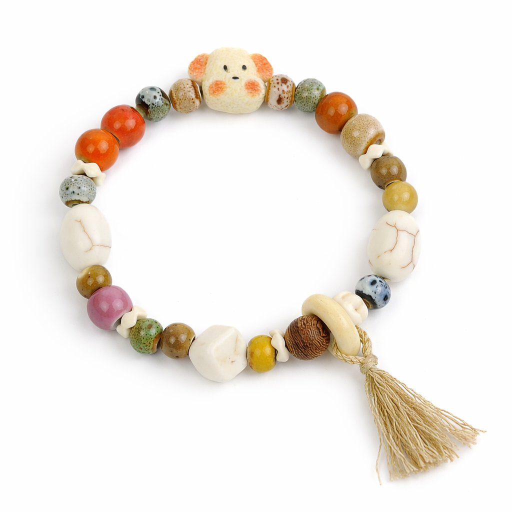 Ceramic bracelet cute handmade jewelry puppy style