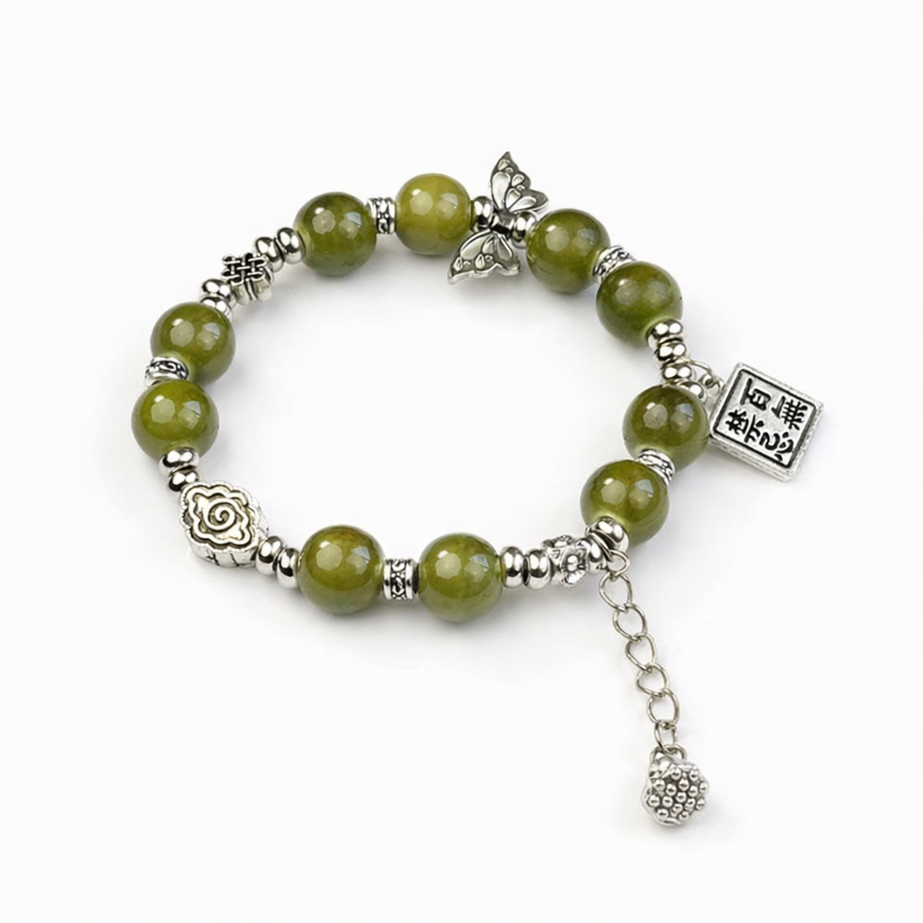 Ceramic bracelet with butterfly motif, perfect for gifts, featuring a unique and niche design.