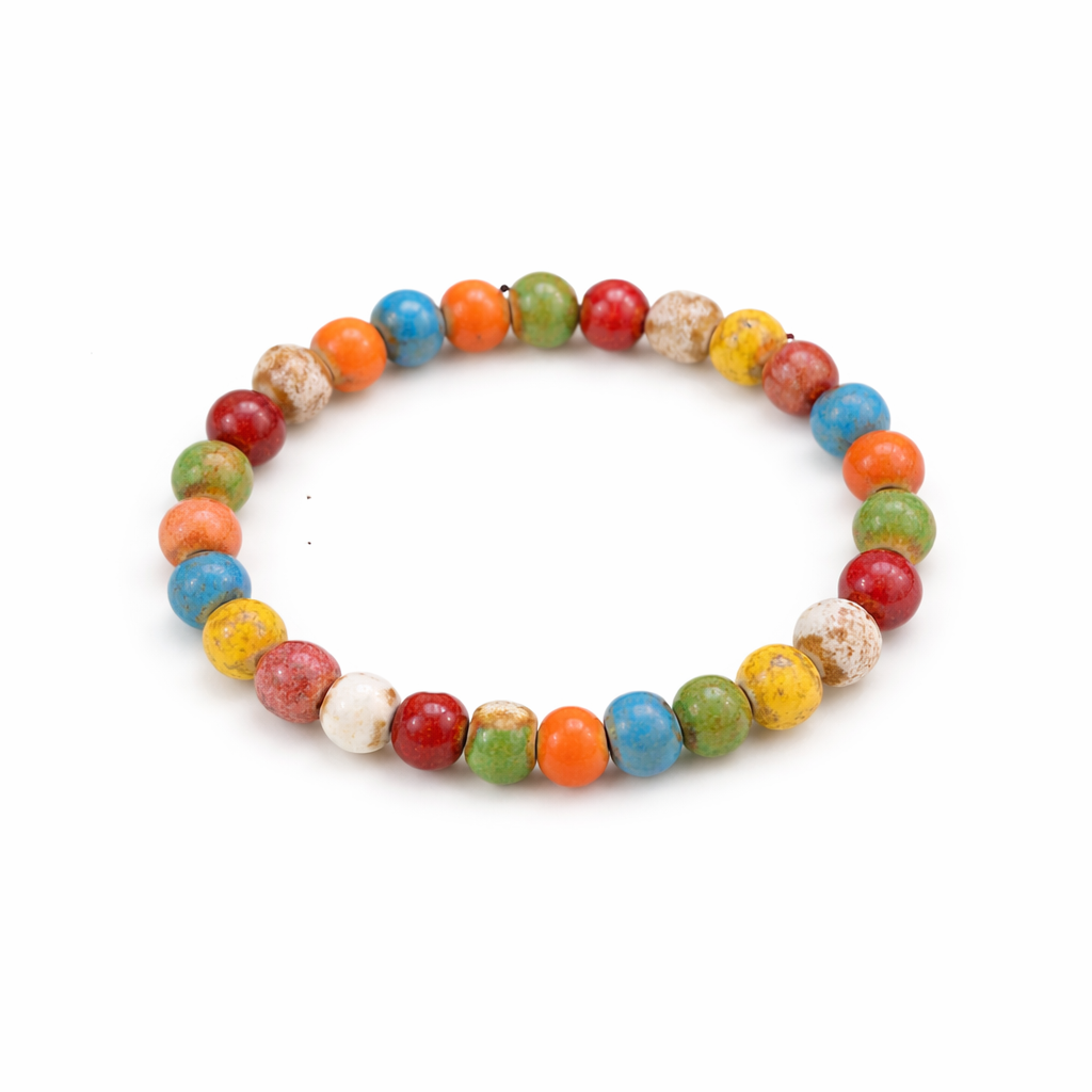 Colorful ceramic bracelet Round beads
