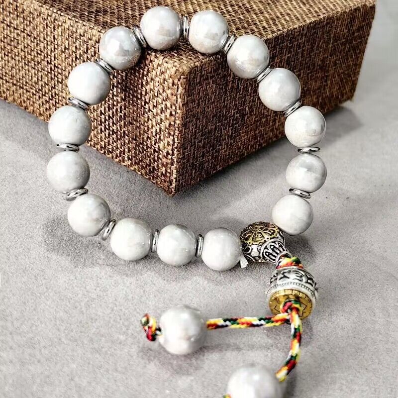 The same incense ash porcelain bracelet , the same ceramic six-character mantra bucket beads for men and women,