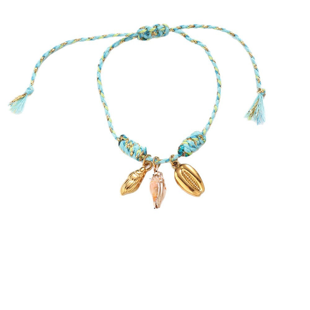 Ocean series stainless steel bracelet girls ceramic conch titanium steel pendant shell hand jewelry