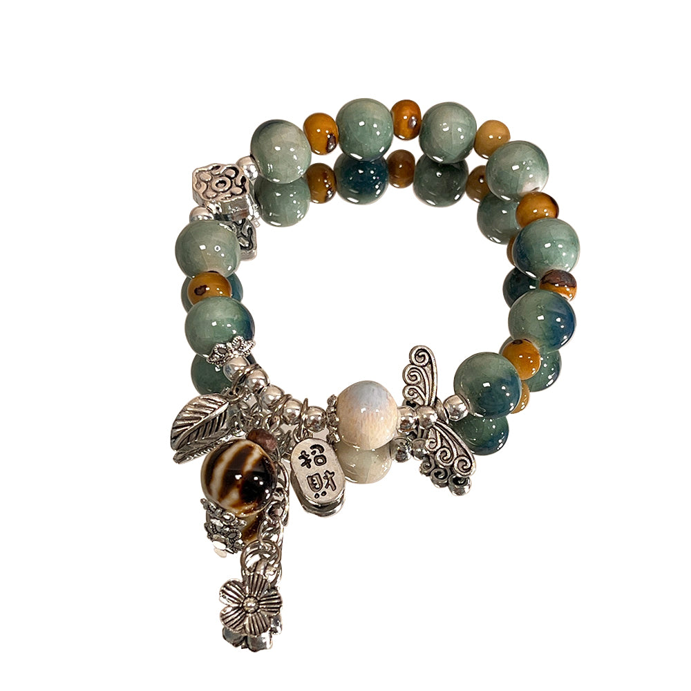 New Chinese Jingdezhen Ceramic Bracelet Beaded Women's 2026 New Literary New Chinese Small Fresh Girlfriend Bracelet