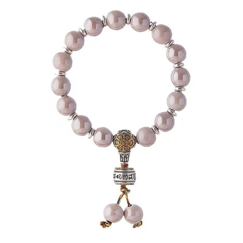 The same incense ash porcelain bracelet , the same ceramic six-character mantra bucket beads for men and women,