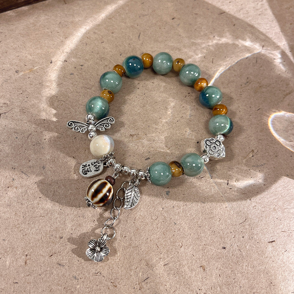 New Chinese Jingdezhen Ceramic Bracelet Beaded Women's 2026 New Literary New Chinese Small Fresh Girlfriend Bracelet