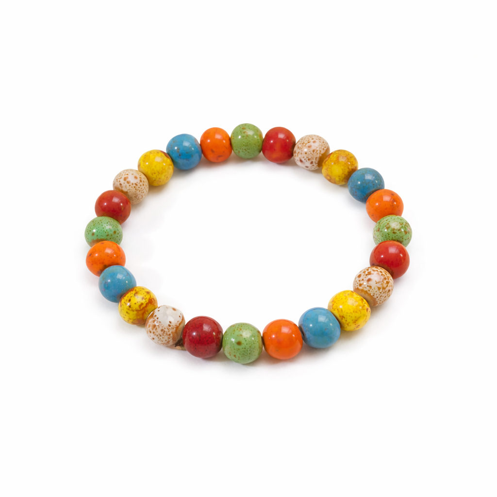 Colorful ceramic bracelet Round beads